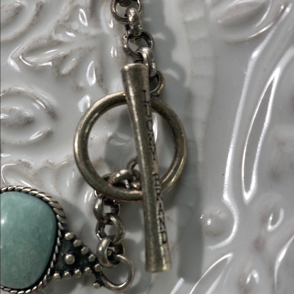 Lucky Brand Elegant Silver and Turquoise Jewelry Necklace Bracelet Set Vintage - Picture 5 of 12